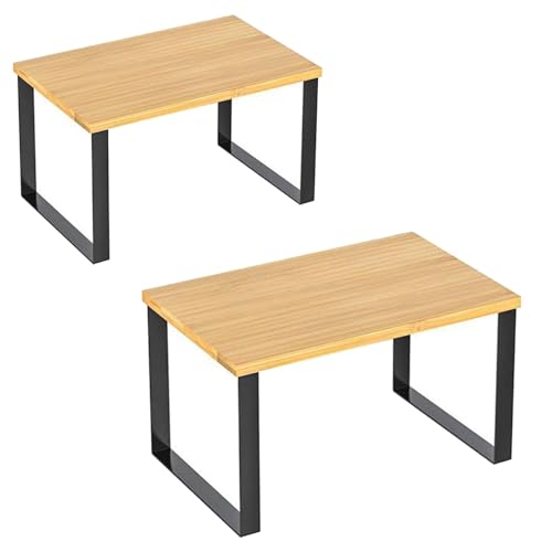 AOSAIXIS Erweiterbare Metallküchentheke Regale Küchenlagerung Effektives Metall Und Bambuszähler Organisatoren Mehrzweck Rack von AOSAIXIS