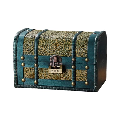 AOSAIXIS Handgefertigte Vintage Wood Treasure Chests Dekorative Schmuck Organisatoren Koffer Mit Sicherem Deckel Für Home Storage Holzschmuck Organisatoren Box Box von AOSAIXIS