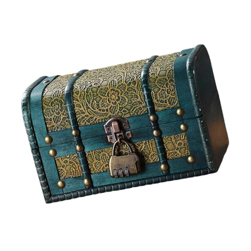 AOSAIXIS Handgefertigte Vintage Wood Treasure Chests Dekorative Schmuck Organisatoren Koffer Mit Sicherem Deckel Für Home Storage Holzschmuck Organisatoren Box Box von AOSAIXIS
