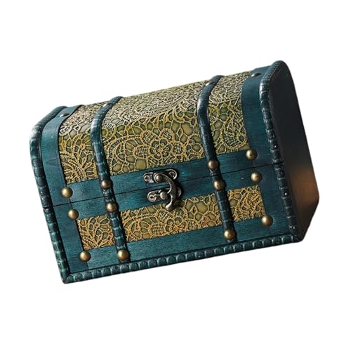 AOSAIXIS Handgefertigte Vintage Wood Treasure Chests Dekorative Schmuck Organisatoren Koffer Mit Sicherem Deckel Für Home Storage Holzschmuck Organisatoren Box Box von AOSAIXIS