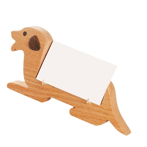 AOSAIXIS Holz Tierform Visitenkartenhalter Hunde Name Stand Für Büroschreiber Und Empfangstisch Plätze Tierkartenständer von AOSAIXIS