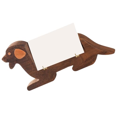 AOSAIXIS Holz Tierform Visitenkartenhalter Hunde Name Stand Für Büroschreiber Und Empfangstisch Plätze Tierkartenständer von AOSAIXIS