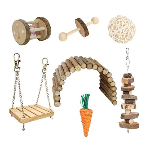 AOSAIXIS Pet Toy Bulk 8pcs Kaninchen Kauen Vogelkäfig Rattan Small Animal Playset Entertainment Supply Holzspielzeug AOSAIXIS Pet Toy Bulk 8pcs Kaninchen Kauen Vogelkäfig Rattan Small Animal Playset Entertainment Supply Holzspielzeug von AOSAIXIS