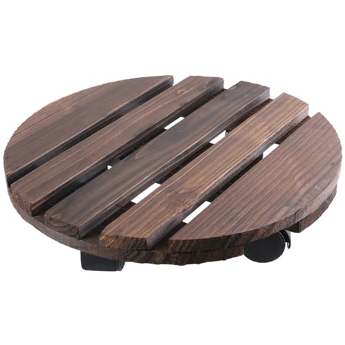 AOSAIXIS Pflanzenständer Holz 12 Zoll Mit Rädern Hochleistungsrollen Roller Rollers Cart Rolling Plant Ständer Freien von AOSAIXIS