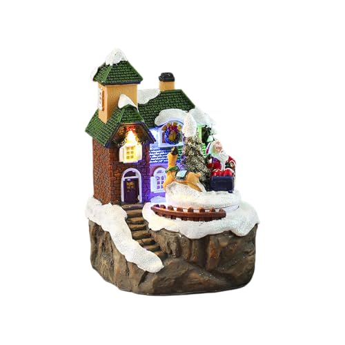 AOSAIXIS Weihnachtskabine Musiklbox Mit Rotierender Santa Musical Box Home Dekoration Für Kinder Männer Frauen Präsentieren Rotierende Musik Snow Szene Kabine von AOSAIXIS