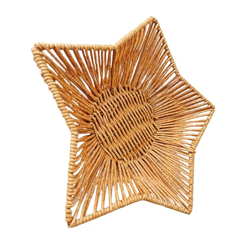 Dekorative Nachahmung Rattan Tablett Esstisch Brotkorb Desktop Lagerbehälter Für Wohnzimmer Oder Büro Verwenden Große Kapazitätskorb von AOSAIXIS