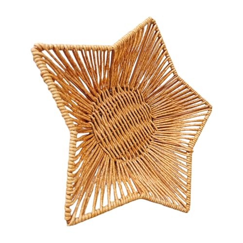 Dekorative Nachahmung Rattan Tablett Esstisch Brotkorb Desktop Lagerbehälter Für Wohnzimmer Oder Büro Verwenden Große Kapazitätskorb Dekorative Nachahmung Rattan Tablett Esstisch Brotkorb Desktop Lagerbehälter Für Wohnzimmer Oder Büro Verwenden Große Kapazitätskorb von AOSAIXIS