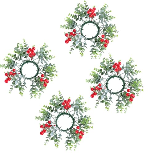 Elegante Weihnachtskerzenringe Mit Künstlichen Beeren Designs Kerzeninhaberkranz Für Und Ladendekorationskernerkranzkranz von AOSAIXIS