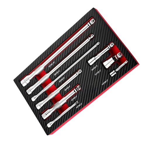 Hochleistungs 9 Teilige Kugelkopf Sockel Erweiterungen Stange 1/4 "3/8" 1/2 "Antriebsadapter Für Automatische Reparaturwerkzeugzubehör Zubehör Erweiterungsleiste Set von AOSAIXIS