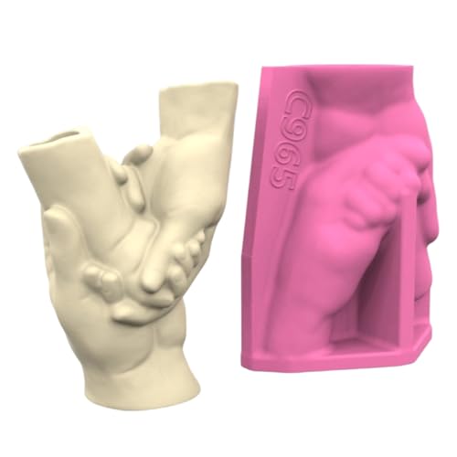 Künstlerische Silikon Crafting Schimmelpilze Hand In Händen Form Stifthalter Formen Für Pflanzentöpfe Sukkulente Behälter Und Stiftständer von AOSAIXIS