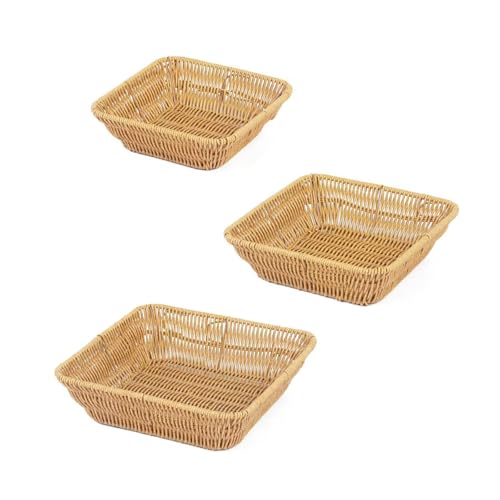 Künstlicher Rattan Aufbewahrungskorb Für Obst Und Snacks Gewebt Rattan Dekore Elegante Braune Plastik Servierschale Quadratweidenkorb Künstlicher Rattan Aufbewahrungskorb Für Obst Und Snacks Gewebt Rattan Dekore Elegante Braune Plastik Servierschale Quadratweidenkorb von AOSAIXIS