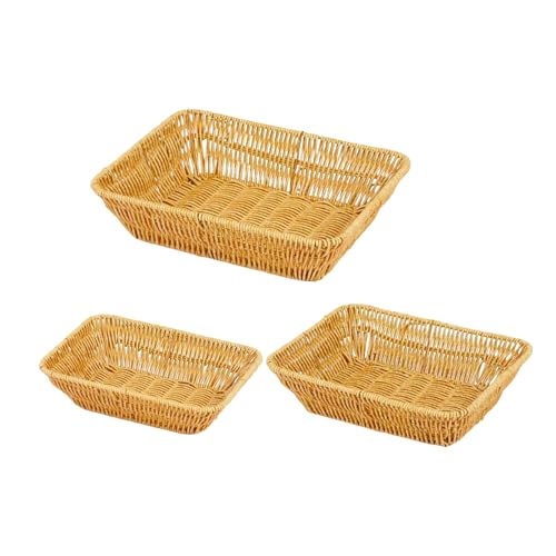 Rechteckiger Künstlicher Rattan Aufbewahrungskorb Für Obst Und Snacks Gewebt Rattan Dekore Elegante Braune Plastik Servierschalen Picknickskorb Rechteckiger Künstlicher Rattan Aufbewahrungskorb Für Obst Und Snacks Gewebt Rattan Dekore Elegante Braune Plastik Servierschalen Picknickskorb von AOSAIXIS