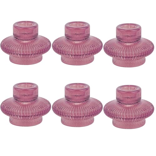 Set Von 6 Doppelten Gebrauchstreifen Mit Gestreiften Glas Kerzenblütenblüten Vasen Für Elegante Dekorationglas Kerzenhalterhalter Häuser Multifunktionale Dekore von AOSAIXIS