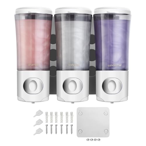 Shampoo Mit Großer Kapazität Und Conditioner Spender Wand Montiert Einfache Installation Duschseife Badezimmer Zubehör Wandmontierte Shampoo Spender von AOSAIXIS