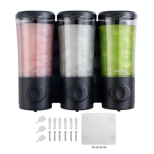 Shampoo Mit Großer Kapazität Und Conditioner Spender Wand Montiert Einfache Installation Duschseife Badezimmer Zubehör Wandmontierte Shampoo Spender von AOSAIXIS