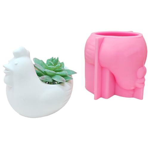 Tierharz Kerzenbecher Formen Sukkulenten Pflanzgefäß Silikonformen Für Epoxidharz Home Dekoration Zement Tonform Cartoon Pflanzgefäße Formen von AOSAIXIS
