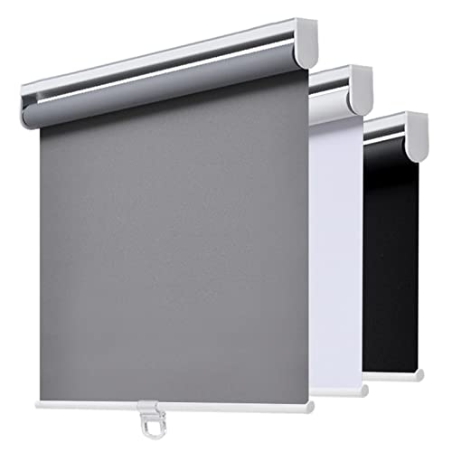 AOSKY Rollo ohne Schnur, Verdunkelungsrollo für Fenster, Raumverdunkelung, mit Federsystem, UV-Schutz, Fenstersichtschutz, Türrollo für Zuhause, Büro (66 cm B x 182,9 cm H, Grau) von AOSKY