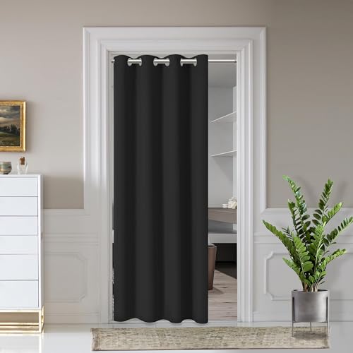 AOSKY Türvorhänge für die Privatsphäre, Türvorhänge mit Ösen, für Schlafzimmer, Türfenster, lichtblockierende, wärmeisolierende Vorhänge für Wohnzimmer, Set mit 1 Paneelen, 254 x 203,2 cm (B x L) von AOSKY