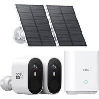 Aosu - 2K Überwachungskamera Aussen Akku 240 Tage 2-Kit mit HomeStation 32 gb Lokaler Speicher ohne abo Kabellose Kamera Überwachug Aussen von AOSU