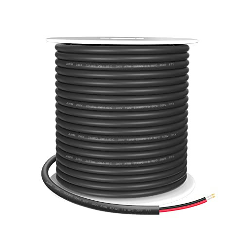 AOTOINK 100FT/30M 22 Gauge 2 Adriges 22AWG Elektrischer Kabel 2x0,32mm² 0.46mm²-Äußeres verzinntes Kupfer Niedervolt LED Kabel für LED-Streifen Lampen Beleuchtung Automobil von AOTOINK