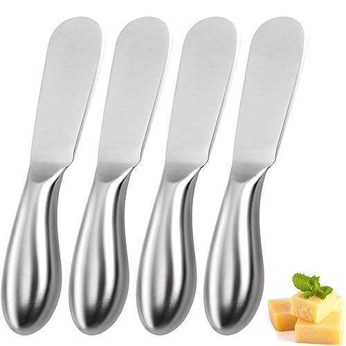 AOTOPYU 4 Stück Buttermesser Edelstahl Klein Dessertmesser käsemesser Tafelmesser Kindermesser Brotzeitmesser Butter Cutter Besteck Messer Streichmesser für Butter Käse Marmelade, 14 × 2cm AOTOPYU 4 Stück Buttermesser Edelstahl Klein Dessertmesser käsemesser Tafelmesser Kindermesser Brotzeitmesser Butter Cutter Besteck Messer Streichmesser für Butter Käse Marmelade, 14 × 2cm von AOTOPYU