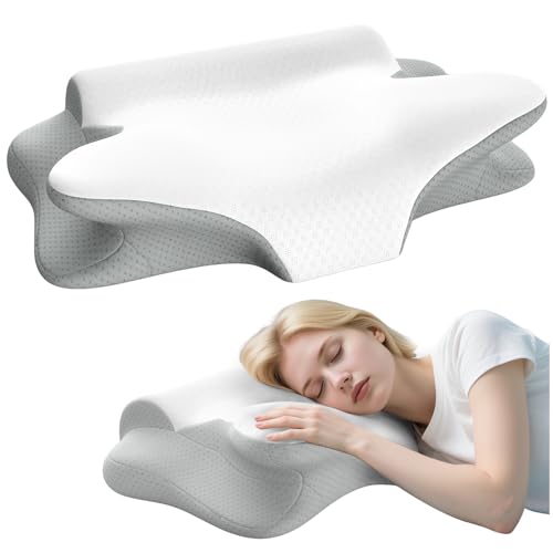 AOTOZE Nackenkissen Memory Foam Kissen,Ergonomisches Orthopädisches Kopfkissen Viscoschaum Seitenschläferkissen für Seiten Rücken & Bauchschläfer,Nackenstützkissen Memory-Schaum Kissen,60x38x12 cm von AOTOZE