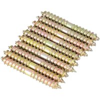 10 Stück doppelseitige Flachkopfschraube Bolzenschraube selbstschneidende Gewindebolzen Holzbearbeitung Möbel Verbindungsbolzen Stangen 6 x 50 mm von AOUGO