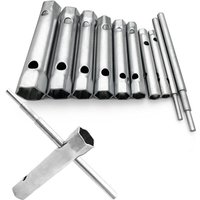 10er Set Rohrschlüssel 6 bis 22 mm, Rohrschlüssel, Zündkerzenschlüssel zum Eindrehen der Zündkerze, Demontage/Montage von Wasserhähnen und Mischern, 10er Set Rohrschlüssel 6 bis 22 mm, Rohrschlüssel, Zündkerzenschlüssel zum Eindrehen der Zündkerze, Demontage/Montage von Wasserhähnen und Mischern, von AOUGO