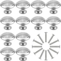 Aougo - 12 Stück silberne Schubladen-Türgriffe, 30 mm Möbelknauf, Schubladenknöpfe mit einem runden Loch, Türknöpfe, Möbelgriffe für Schrank, Küche, Aougo - 12 Stück silberne Schubladen-Türgriffe, 30 mm Möbelknauf, Schubladenknöpfe mit einem runden Loch, Türknöpfe, Möbelgriffe für Schrank, Küche, von AOUGO