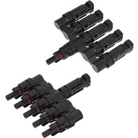 Aougo - 2 Stück Solarpanel-Kabelverbinder, 5 zu 1 Photovoltaik-Kabel-Verbindungsrohr-Abzweigverbinder für Solarenergie-Panel von AOUGO