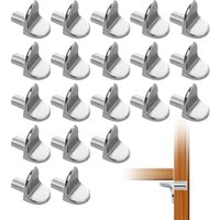 Aougo - 20 Stück Regalstützdübel, Regalstift, vernickelter Metallstützstift in L-Form für Schrank, Bücherregal, Regal von AOUGO