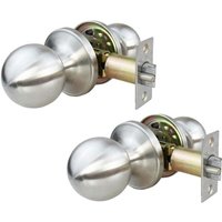 Aougo - 2er-Pack Edelstahl-Türschloss, schlüssellos, Innentürgriffe, Schlafzimmer, Küche, Badezimmer, Waschküche von AOUGO