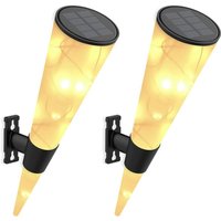 2er-Pack Solar-Wandleuchte für den Außenbereich, Dekoration für den Außenbereich, Solarlampe, Gartenleuchte, Terrasse, warmweißes Licht, von AOUGO