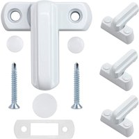 Aougo - 4-Fenster-Schloss – Zinklegierung – 4-teiliges weißes Sicherheits-Türschloss für verschiedene Fenstertüren – UPVC/PVC-Haussicherheit von AOUGO