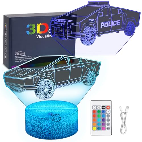 AOUGO 3D Car Night Light für Kinder, CyberTruck Nachtleuchten 2 Packstil, 16 Farb LED Umgebungsbeleuchtung, Fernbedienung und Berührungssteuerung, Blinkmodus und 6 Verstellbare Helligkeit AOUGO 3D Car Night Light für Kinder, CyberTruck Nachtleuchten 2 Packstil, 16 Farb LED Umgebungsbeleuchtung, Fernbedienung und Berührungssteuerung, Blinkmodus und 6 Verstellbare Helligkeit von AOUGO