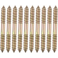 Aougo - 10 Dübel-Möbelbefestigungsschrauben – M8 x 80 mm Doppelkopf – Holz auf Holz von AOUGO