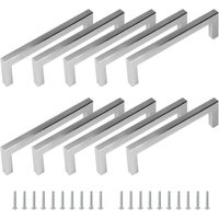 10 x 128 mm Bohrloch Edelstahl Silber Möbelgriffe Stangengriff (Rohrdurchmesser: 12 x 12 mm) von AOUGO