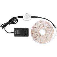 3 m kühles weißes LED-Nachtlicht, flexibler LED-Streifen mit PIR-Bewegungssensor – Komplettset mit dc 12 v Transformator, IP65 wasserdicht für von AOUGO