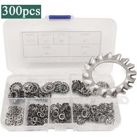 Aougo - 300 Stück M2,5-M8 Außenfächerscheiben-Set mit Aufbewahrungsbox M2,5 M3 M4 M5 M6 M8 304 Edelstahl npterbl Aougo - 300 Stück M2,5-M8 Außenfächerscheiben-Set mit Aufbewahrungsbox M2,5 M3 M4 M5 M6 M8 304 Edelstahl npterbl von AOUGO