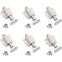 Aougo - 6 Stück magnetische Entriegelungsriegel, Push-Release-Schnäpper, Dämpfertüren, Schranktüren, Push-Türschloss zum Öffnen der Riegel. (Beige) von AOUGO