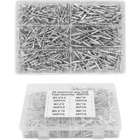 Blindnieten, 500 Stück M3,2 M4 M5 Aluminium Blindnieten Aluminiumniete Popnieten Nietensortiment mit Box für Metall, Holz, Kunststoff von AOUGO