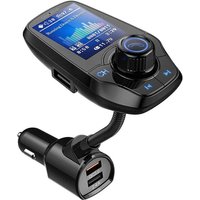 Bluetooth-FM-Transmitter für das Auto mit 1,8-Zoll-Farbbildschirm, MP3-Player-Kit, Auto-Transmitter-Adapter, AUX-Eingang und -Ausgang, 2 von AOUGO