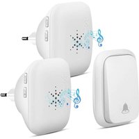 Aougo - Drahtlose Türklingel für den Außenbereich – wasserdicht mit 2 Empfängern – IP68 wasserdicht – 150 m Reichweite – 4 Lautstärkestufen – 36 Aougo - Drahtlose Türklingel für den Außenbereich – wasserdicht mit 2 Empfängern – IP68 wasserdicht – 150 m Reichweite – 4 Lautstärkestufen – 36 von AOUGO
