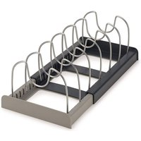 Aougo - Drawerstore Erweiterbarer Organizer für Küchengeräte, Kunststoff, Küchenregal, Abtropffläche für Teller und Töpfe (grau) von AOUGO