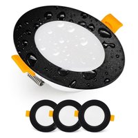 Einbau-LED-Strahler-Downlight LED-Deckenstrahler IP54 für Badezimmer, Feuchträume, Warmweiß 3000K 3er-Set extraflacher runder LED-Strahler 7 Watt Einbau-LED-Strahler-Downlight LED-Deckenstrahler IP54 für Badezimmer, Feuchträume, Warmweiß 3000K 3er-Set extraflacher runder LED-Strahler 7 Watt von AOUGO