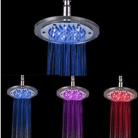 Aougo - Handbrause mit LED-Sprühkopf, temperaturgesteuerter Regenduschkopf, Badezimmer-Duschkopf, Hochdruck-LED-Sprühkopf, Universaldusche von AOUGO