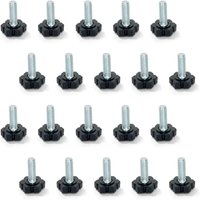 Nivellierfüße für Möbel, M6 x 20 mm Gewinde, 20 Stück, Schwarz/Silber von AOUGO