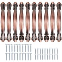 Set mit 10 antiken Vintage-Bogenschrankgriffen – 14,5 cm lange Möbeltürgriffe, Vintage-Möbelgriff, Vintage-Möbeltürgriff, Vintage-Türgriff (96 mm von AOUGO