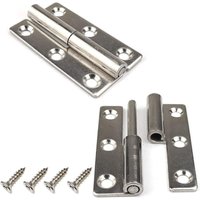 4er-Set abnehmbare Türscharniere aus Edelstahl 304, 7,5 cm, für Innen- und Außentüren (Rechtshänder) von AOUGO