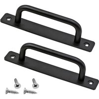 Aougo - Türgriff, robuster Scheunentorgriff, 2 Stück, Schiebetürgriff, Drucktürgriffe mit Rückplatte, Haltegriffgriffe aus Aluminiumlegierung für von AOUGO